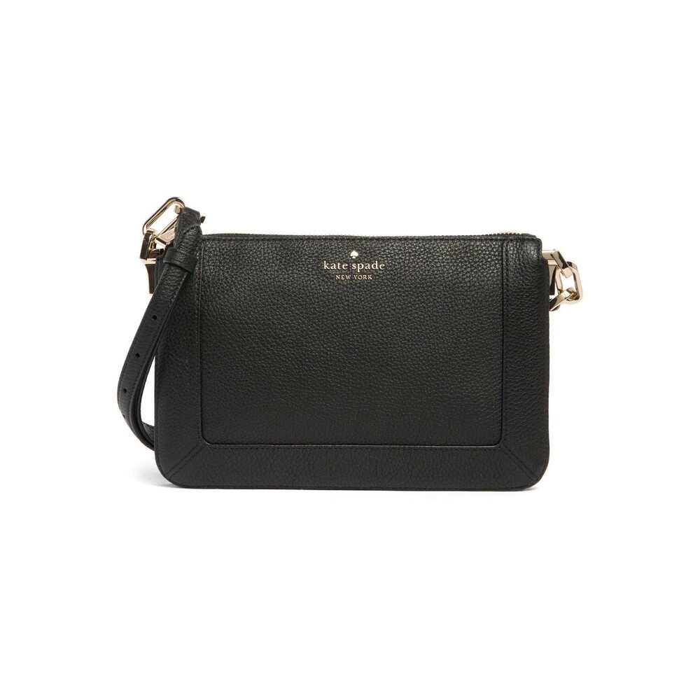 Kate Spade Lena Crossbody Bag Black Pebbled Leather Designer NWT